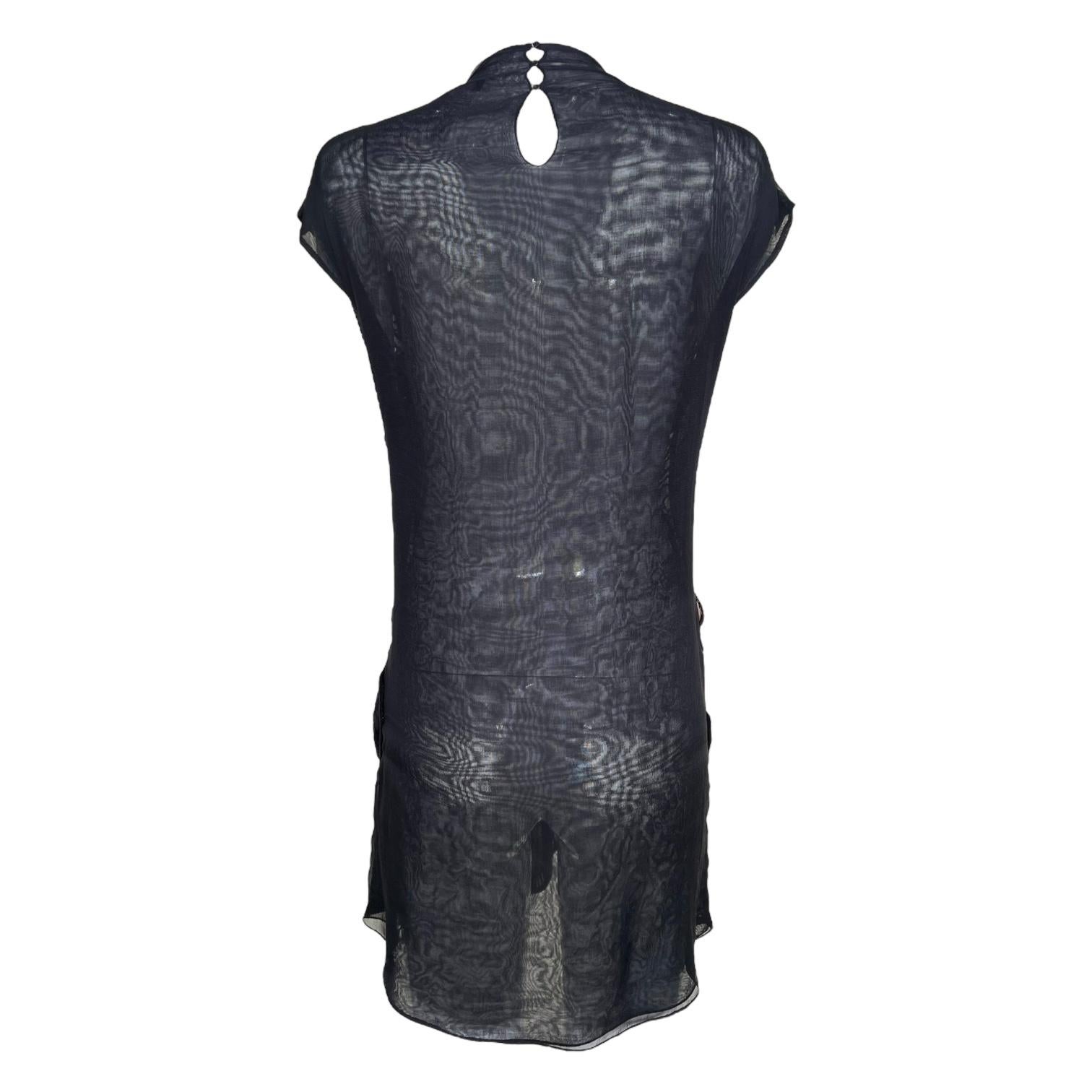 Chloé F/W 2007 Eclectic Little Black and Red Pleather and Rhinestone Mini Dress Unisexe en vente
