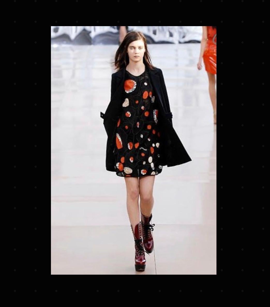 Chloé F/W 2007 Eclectic Little Black and Red Pleather and Rhinestone Mini Dress en vente 2