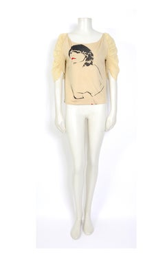 Chloé fall 2001 by Stella McCartney silk pleated short sleeves face top
