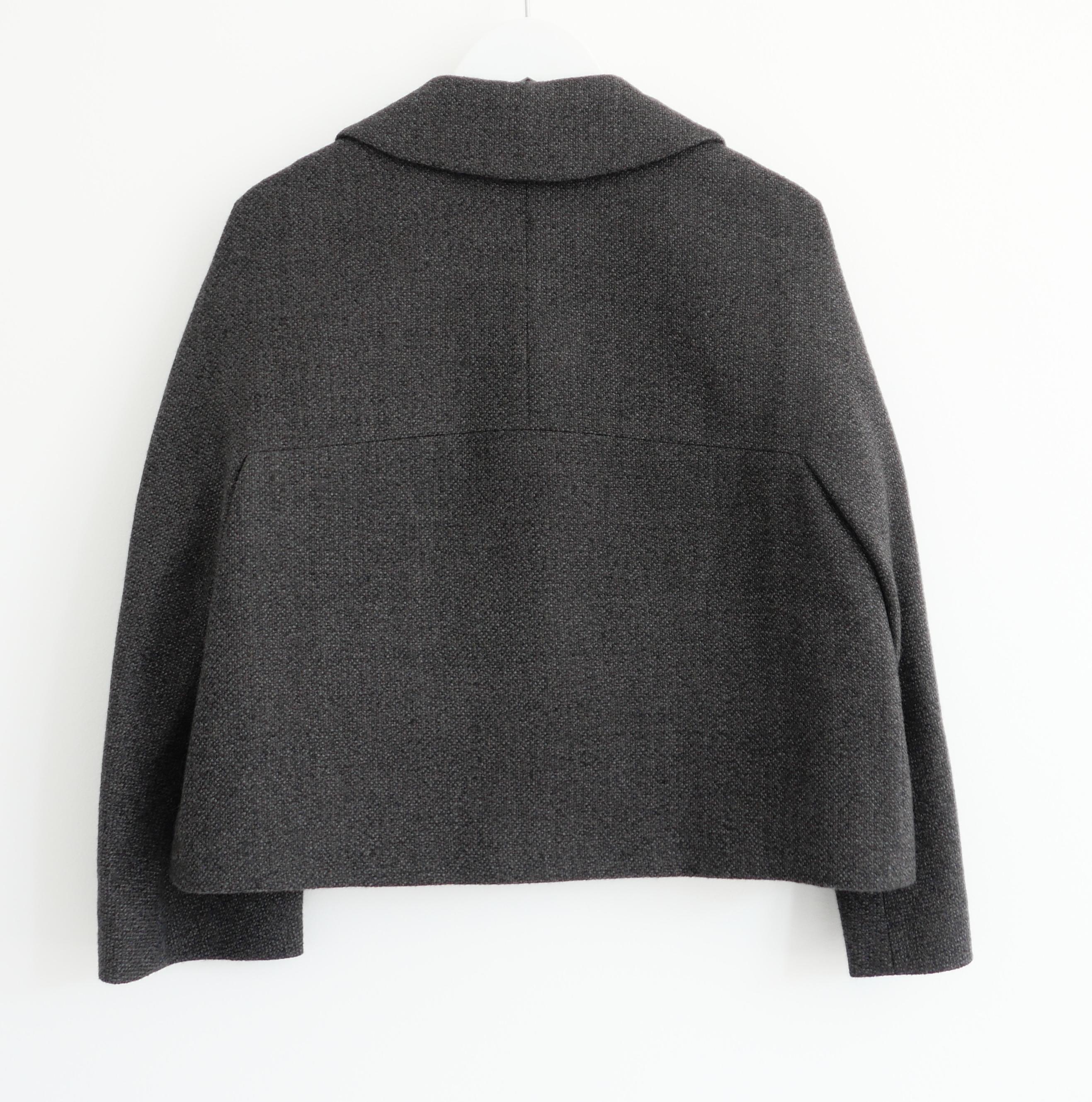 Chaqueta recortada de lana marrón Chloe Otoño 2006 en venta 1