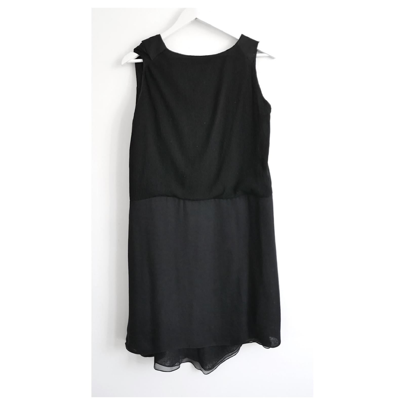 Women's Chloé Fall 2007 Black Silk Chiffon Mixed Panel Dress For Sale