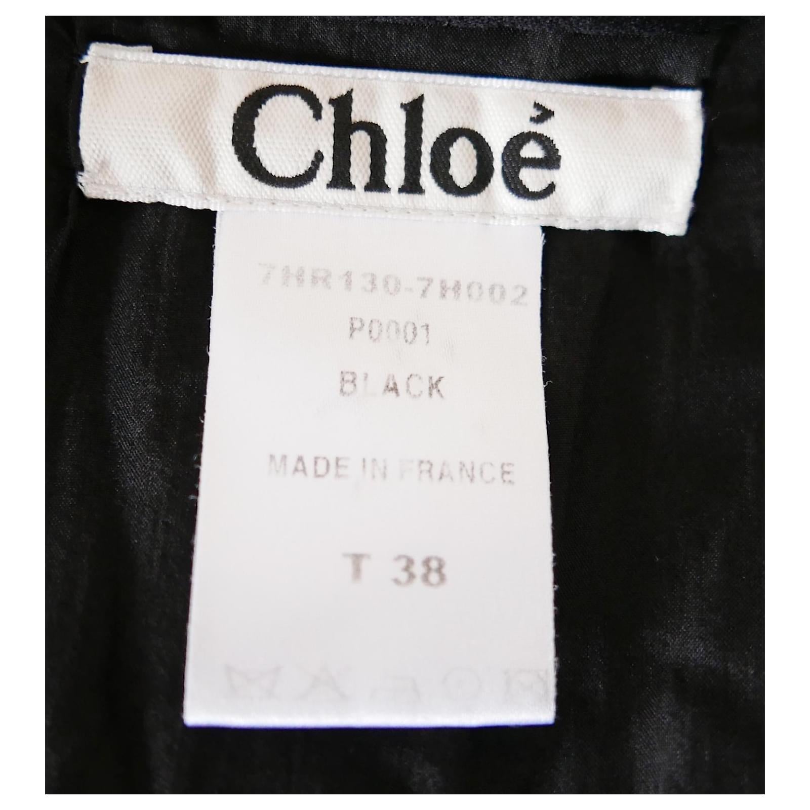 Chloé Fall 2007 Black Silk Chiffon Mixed Panel Dress For Sale 1