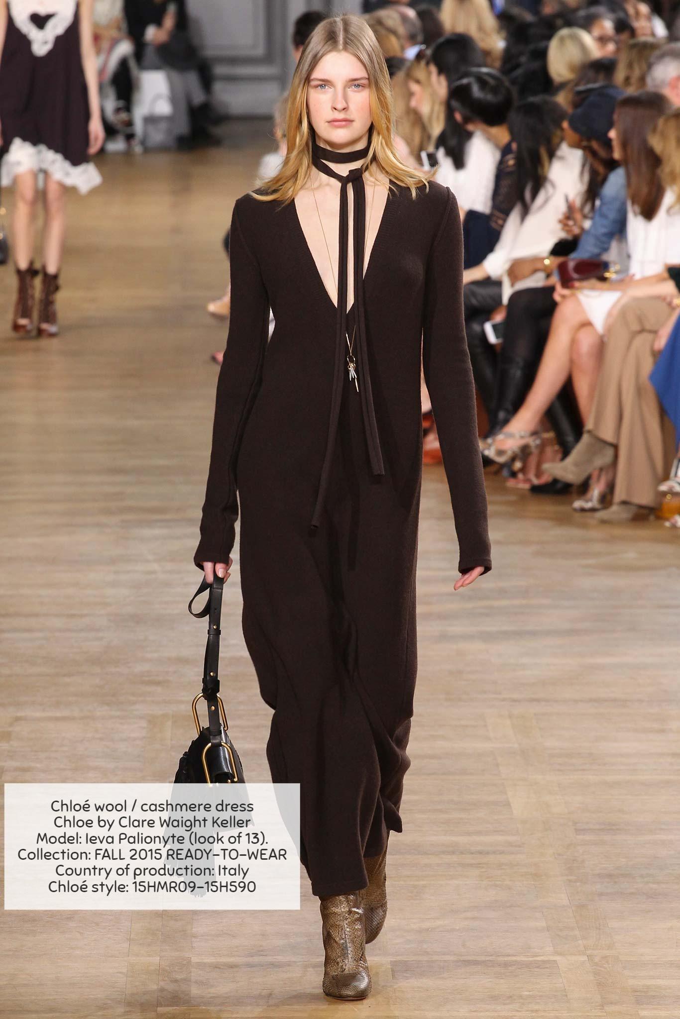 Chloé FALL 2015 RTW runway wool cashmere dress Clare Waight Keller READY-TO-WEAR In Excellent Condition For Sale In Алматинский Почтамт, KZ