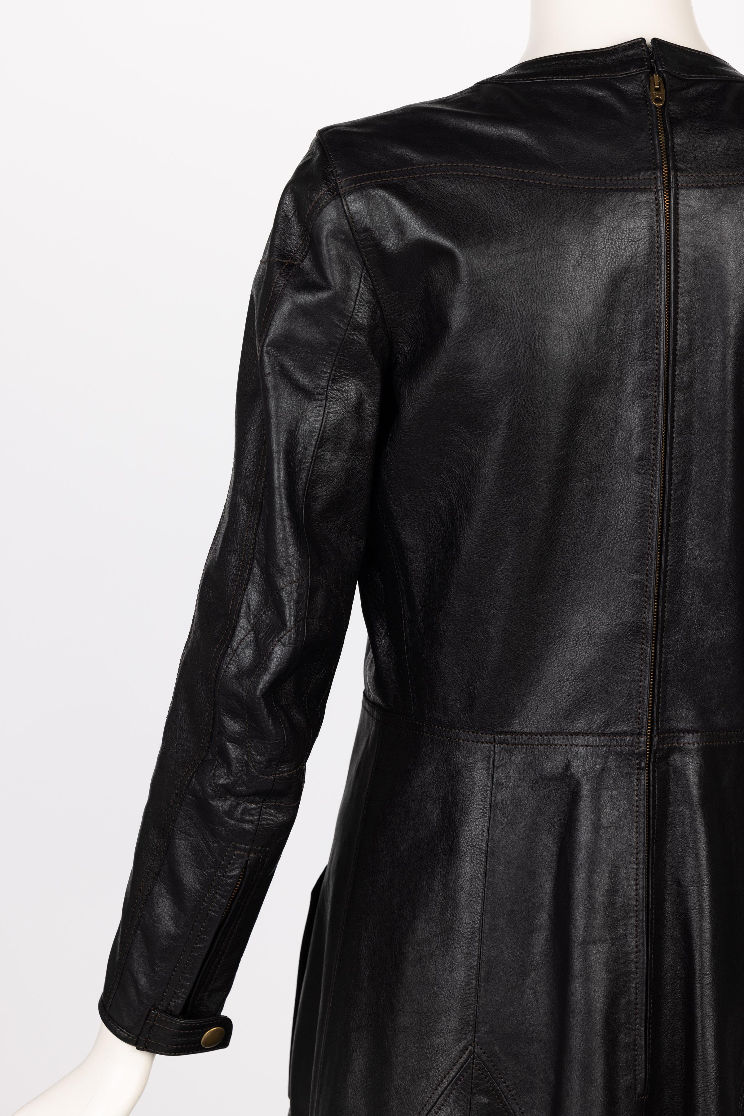 Chloe Fall 2016 Black Leather Maxi Dress Runway Look #42 6