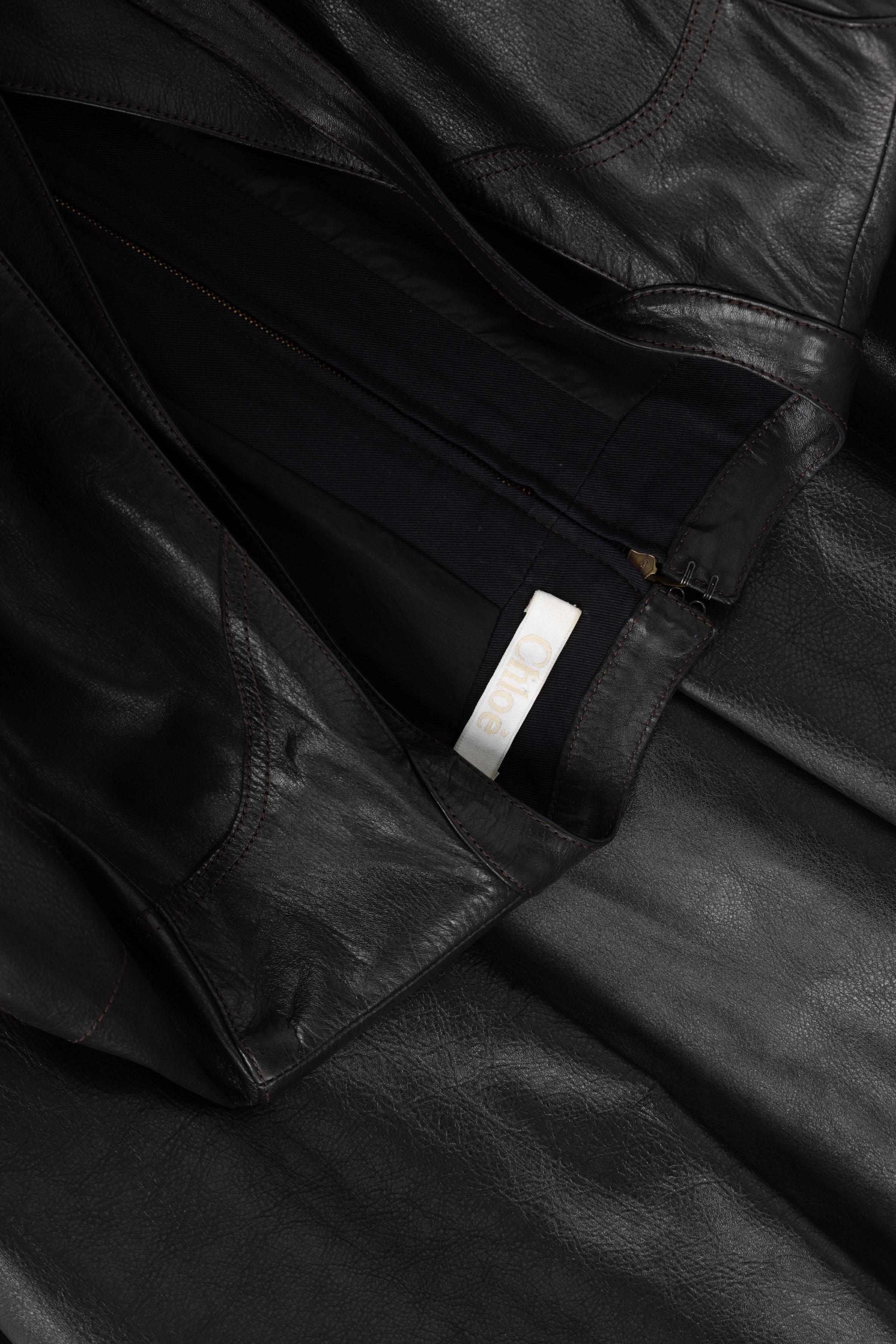 Chloe Fall 2016 Black Leather Maxi Dress Runway Look #42 7