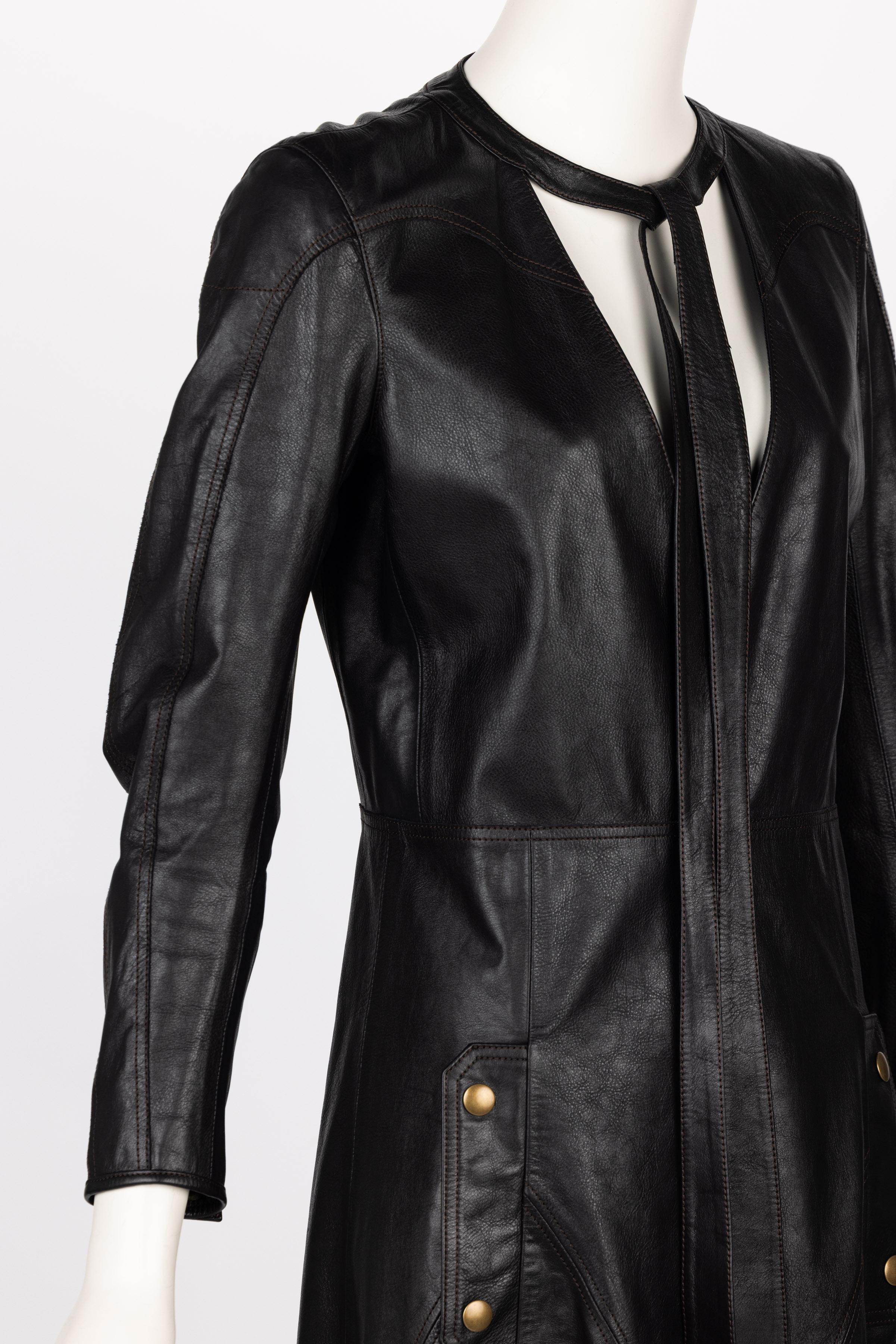 Chloe Fall 2016 Black Leather Maxi Dress Runway Look #42 4