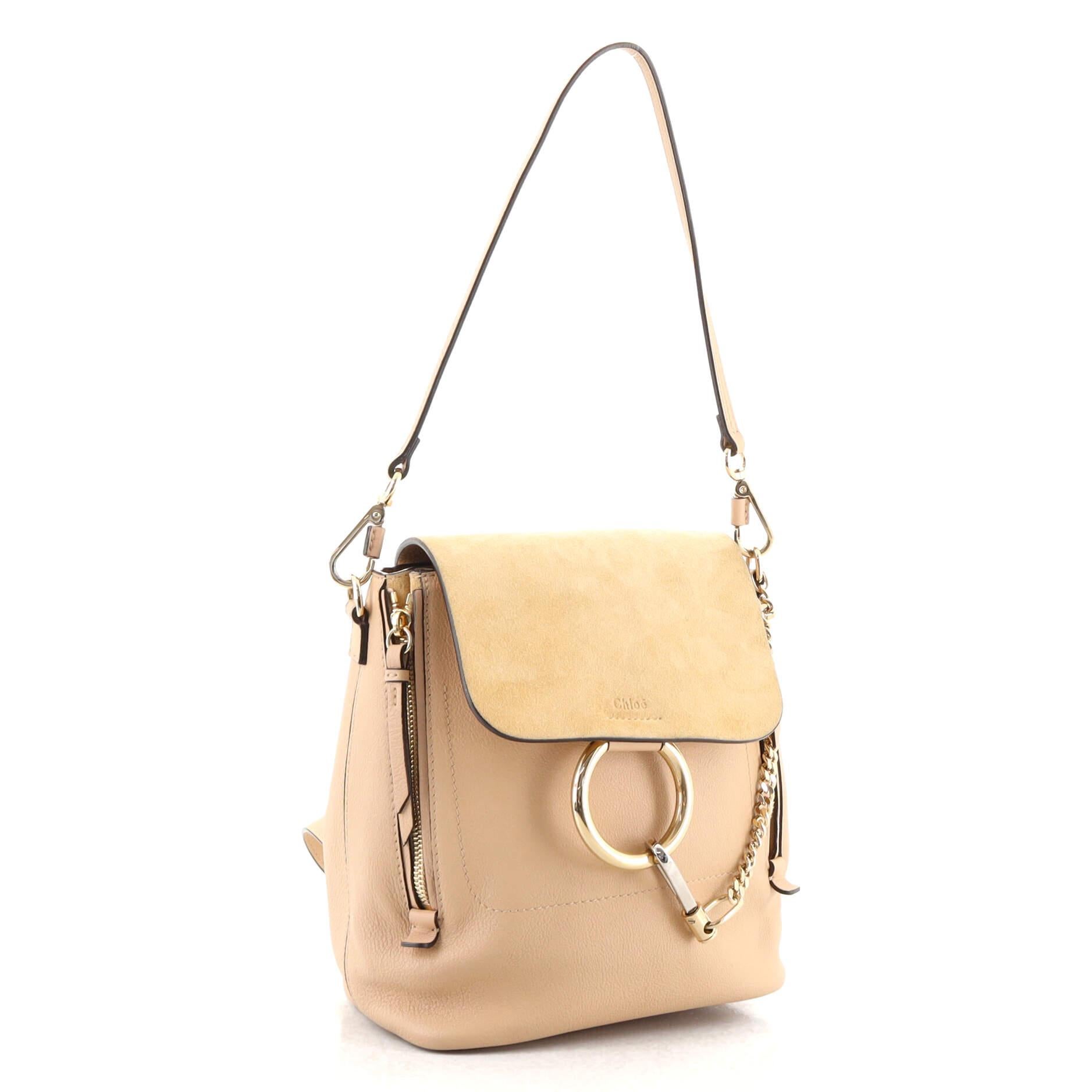 Chloe Faye Backpack Leather and Suede Medium at 1stDibs