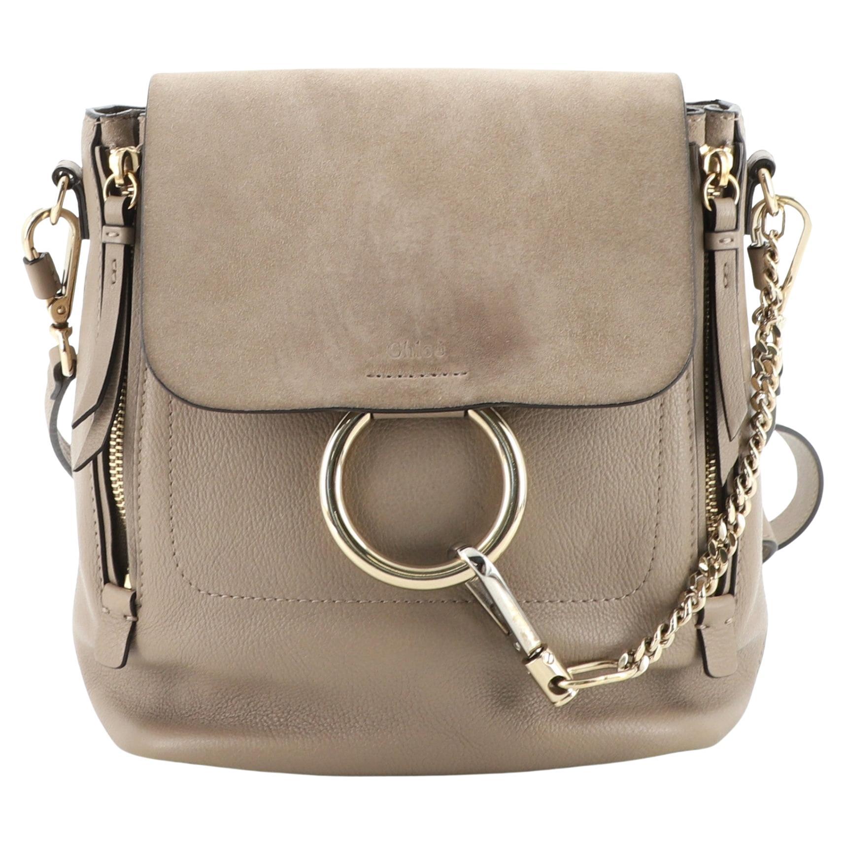 Chloe Faye Backpack Leather and Suede Mini For Sale at 1stDibs