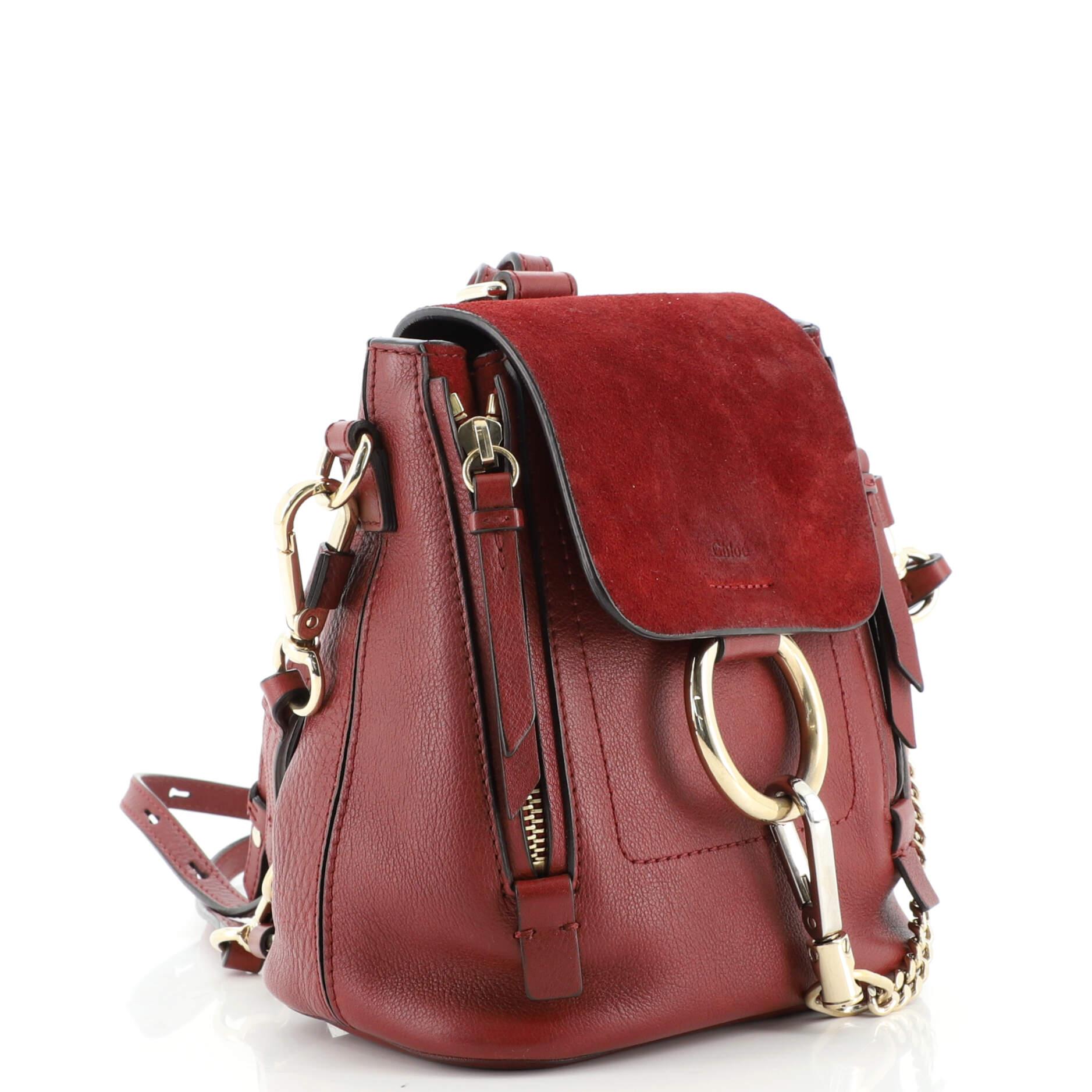Brown Chloe Faye Backpack Leather and Suede Mini