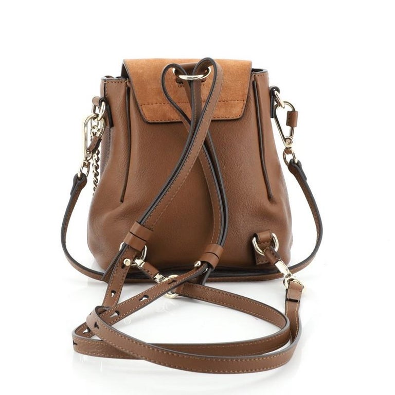 Chloe Faye Backpack Leather and Suede Mini For Sale at 1stdibs
