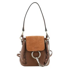 Chloe Faye Backpack Leather and Suede Mini