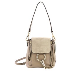 Used Chloe Faye Backpack Leather and Suede Mini