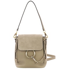 Chloe Faye Backpack Leather and Suede Small