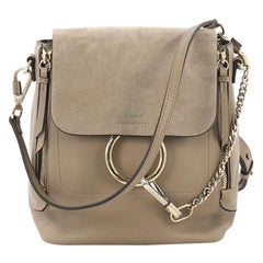 Chloe Faye Backpack Leather and Suede Small