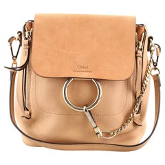 Chloe Faye Backpack Leather and Suede Small