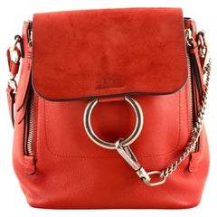 Chloe Faye Backpack Leather and Suede Small