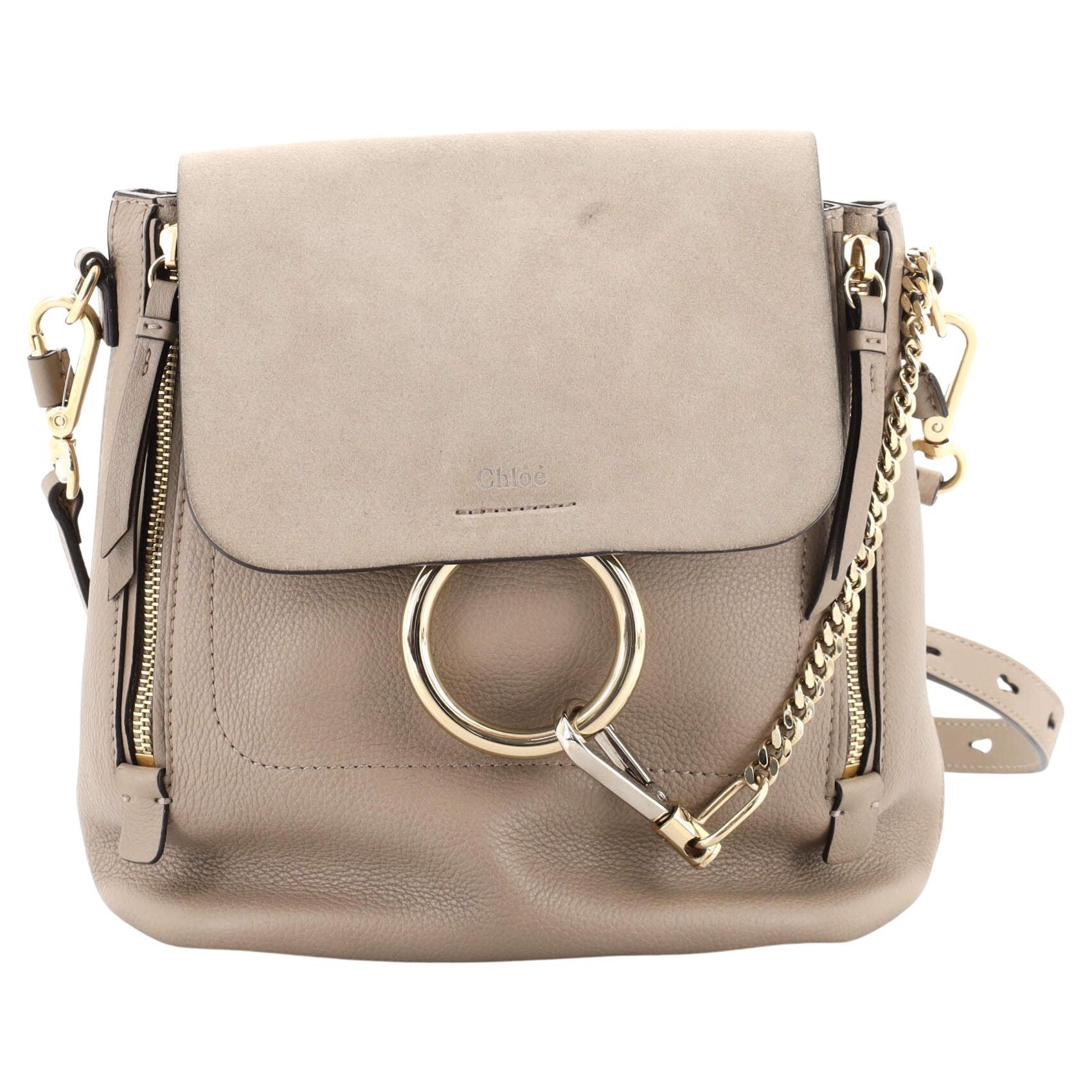 Chloe Faye Backpack Leather and Suede Small