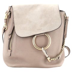 Chloe Faye Backpack Leather and Suede Small