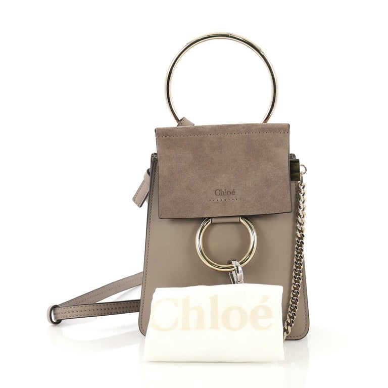Chloe Faye Bracelet Crossbody Bag Leather and Suede Mini at 1stDibs