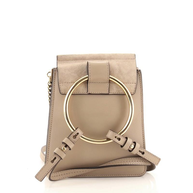 Chloe Faye Bracelet Crossbody Bag Leather and Suede Mini In Good Condition In NY, NY