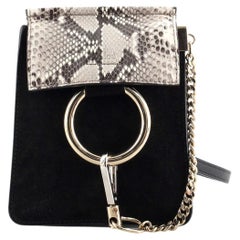 Chloe Faye Bracelet Crossbody Bag Suede and Leather with Python Mini