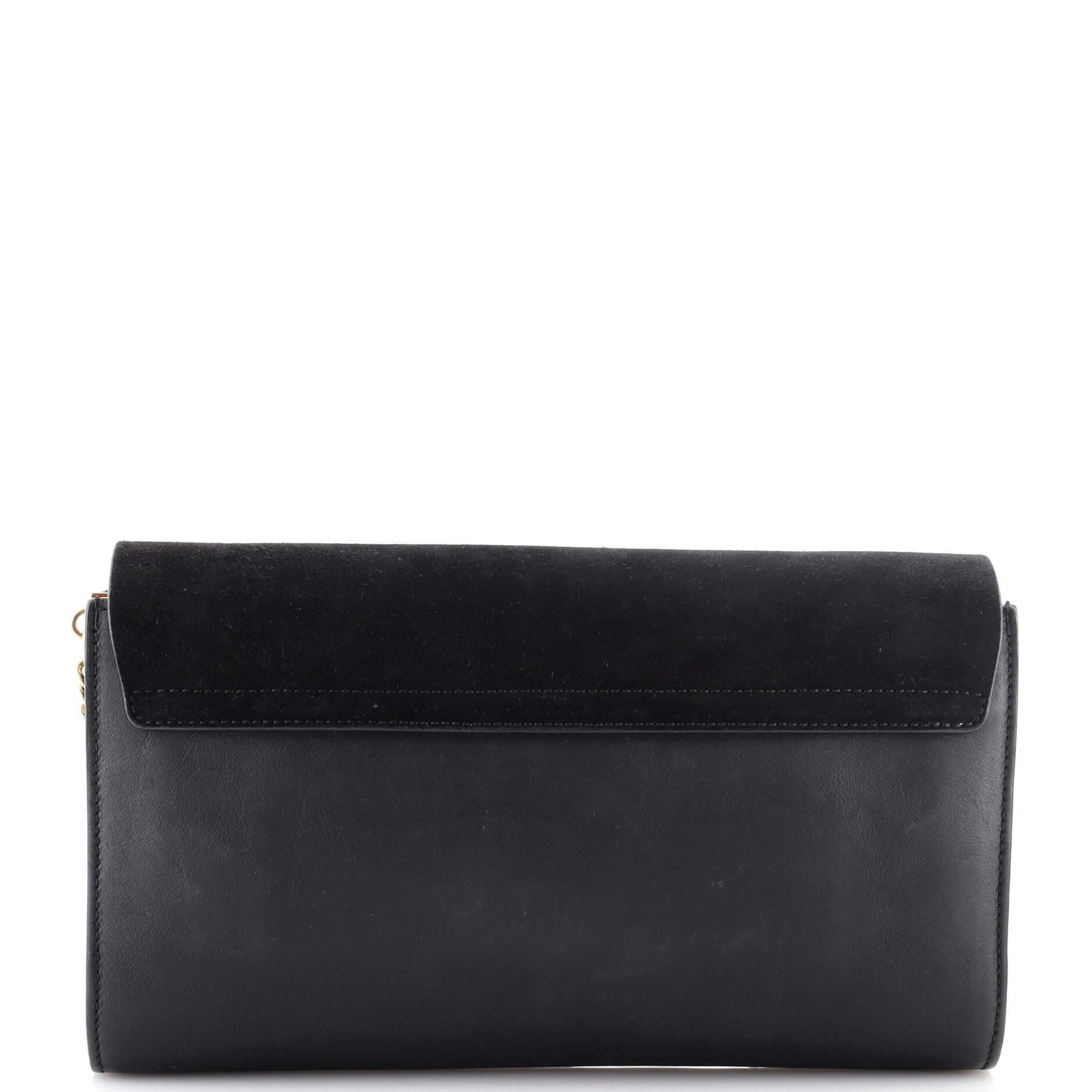 Chloe Faye Clutch Leather and Suede In Good Condition For Sale In NY, NY