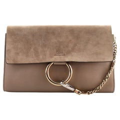 Chloe Faye Clutch Leather and Suede