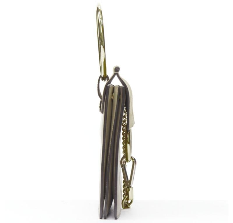 CHLOE Faye gold bangle bracelet ring chained crossbody grey suede leather bag In Good Condition For Sale In Hong Kong, NT