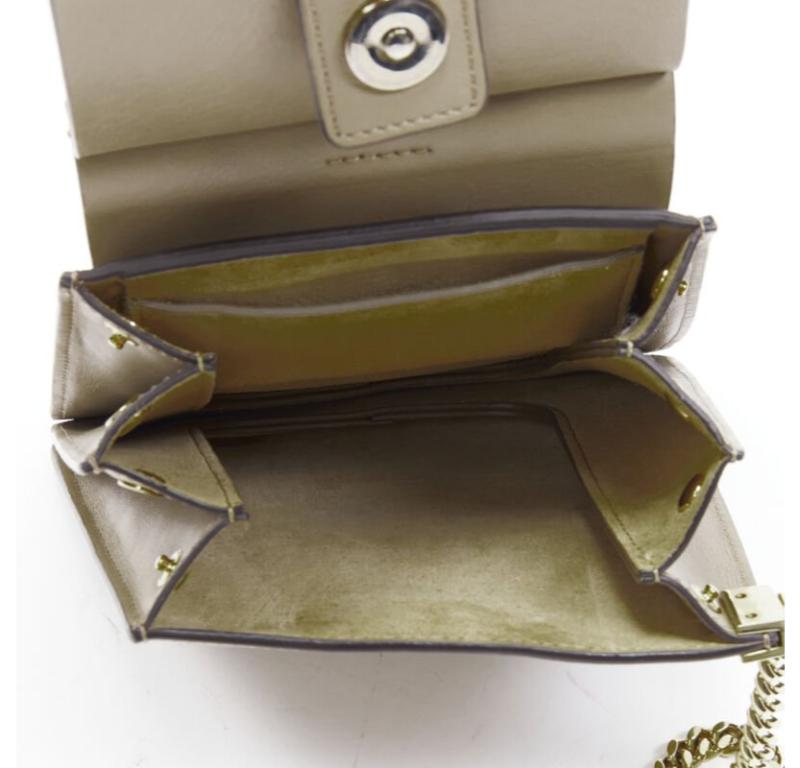 CHLOE Faye gold bangle bracelet ring chained crossbody grey suede leather bag For Sale 4