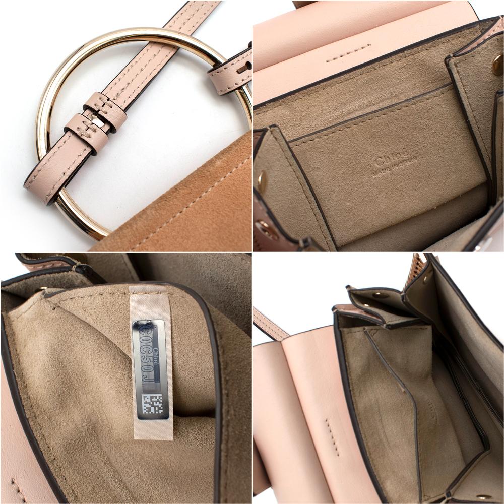 Brown Chloe Faye Mini Suede-panel Leather Cross-body Bag For Sale