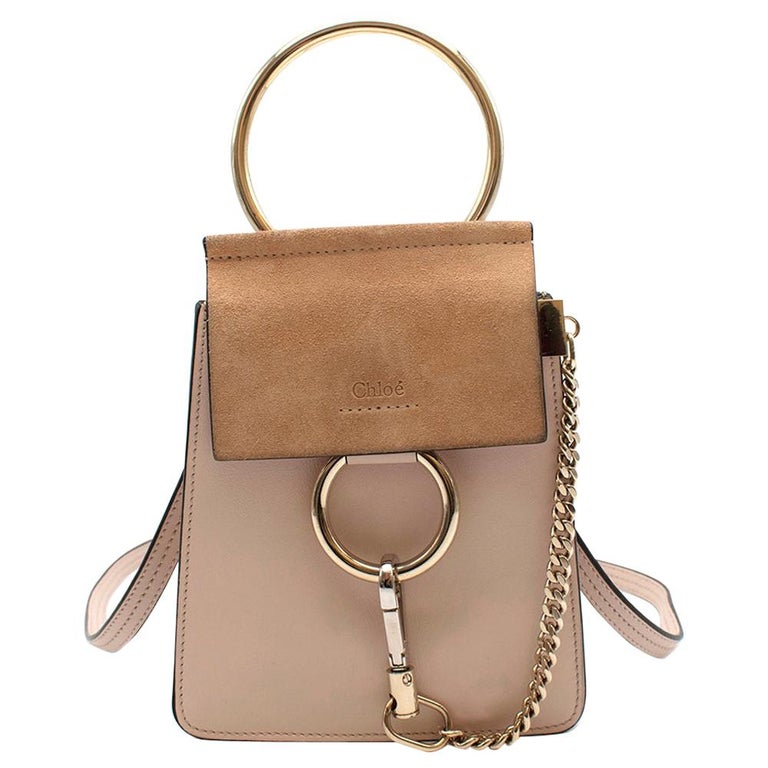 Chloe Faye Mini Suede Panel Leather Cross Body Bag For Sale At 1stdibs