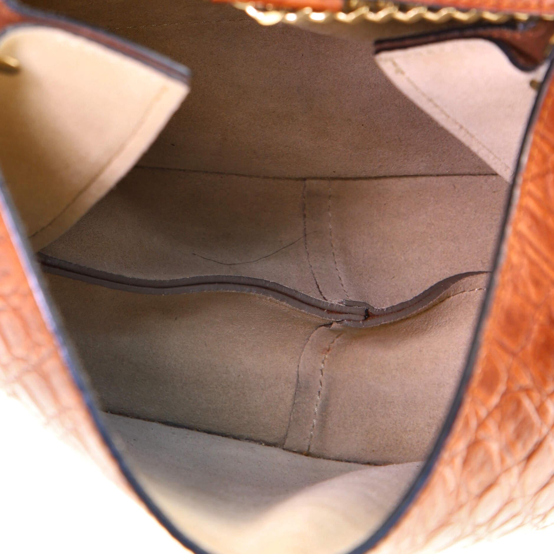 Women's or Men's Chloe Faye Shoulder Bag Crocodile Embossed Leather Medium