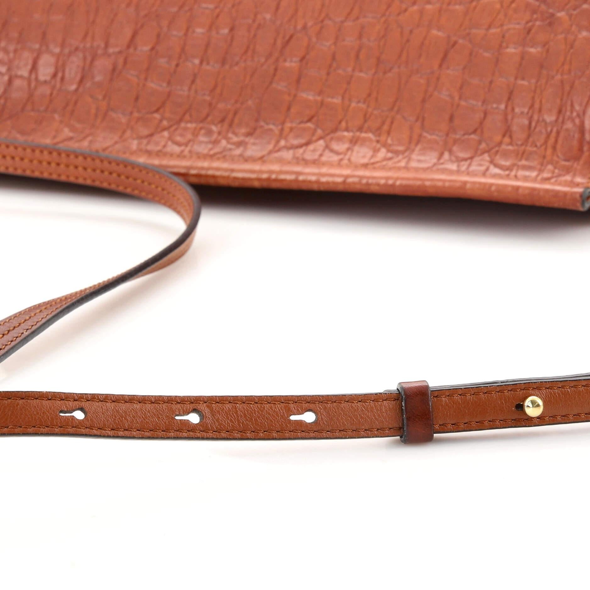 Chloe Faye Shoulder Bag Crocodile Embossed Leather Medium 1