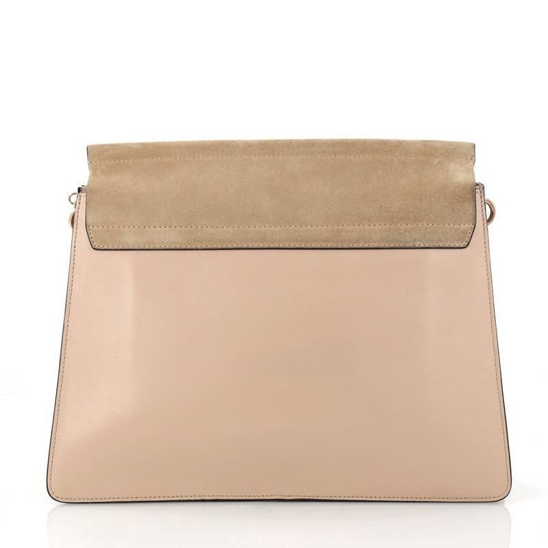 Chloe Faye Shoulder Bag Leather and Suede Medium In Good Condition In NY, NY