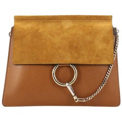 Chloe Faye Shoulder Bag Leather and Suede Medium
