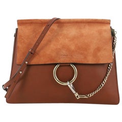 Chloe Faye Shoulder Bag Leather and Suede Medium Chloe Faye Shoulder Bag Leather and Suede Medium
