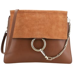 Chloe Faye Shoulder Bag Leather and Suede Medium Chloe Faye Shoulder Bag Leather and Suede Medium