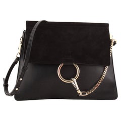 Chloe Faye Shoulder Bag Leather and Suede Medium Chloe Faye Shoulder Bag Leather and Suede Medium