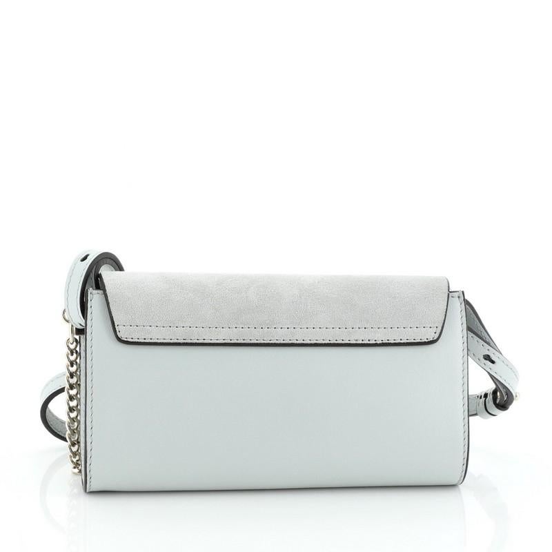 Gray Chloe Faye Shoulder Bag Leather and Suede Mini