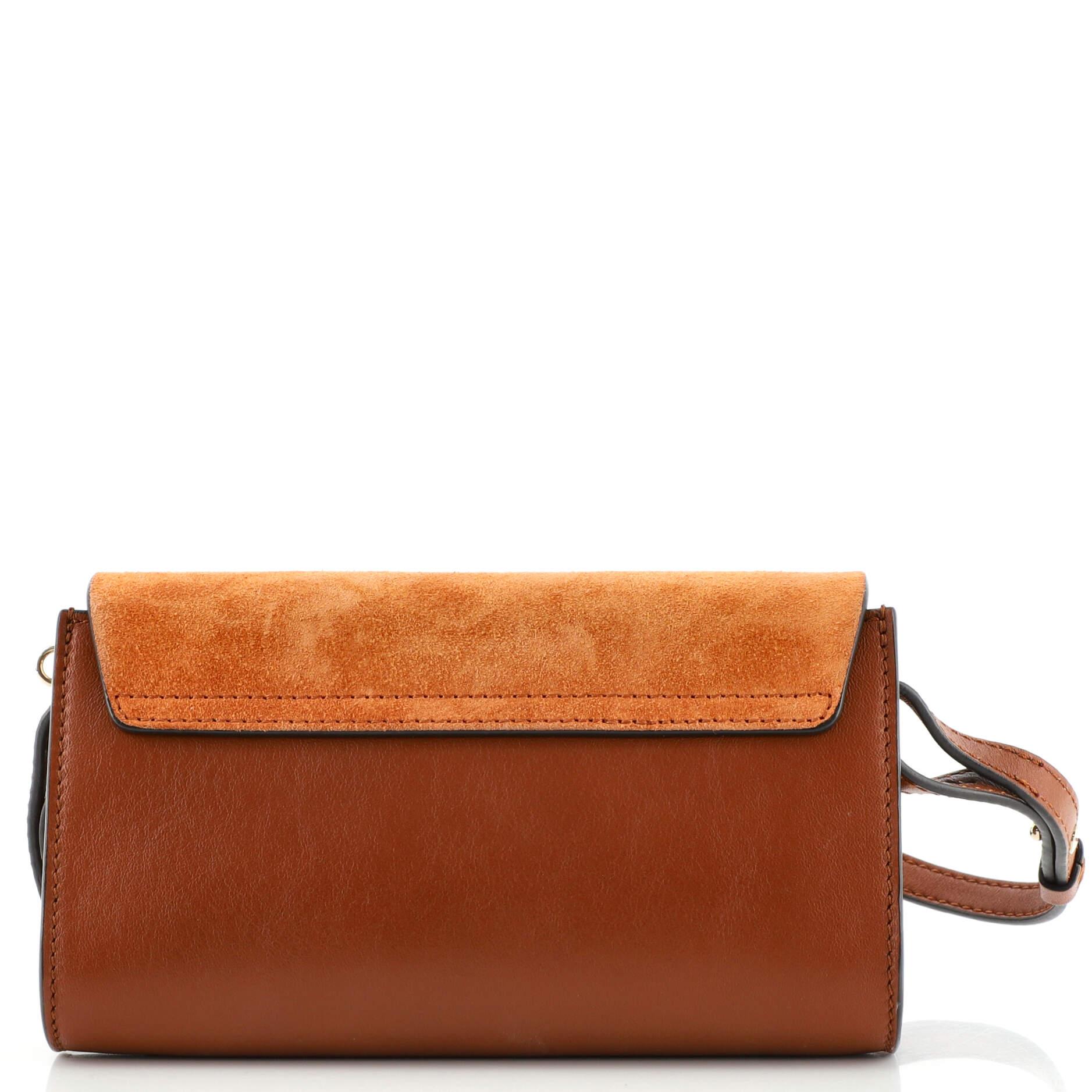 Brown Chloe Faye Shoulder Bag Leather and Suede Mini