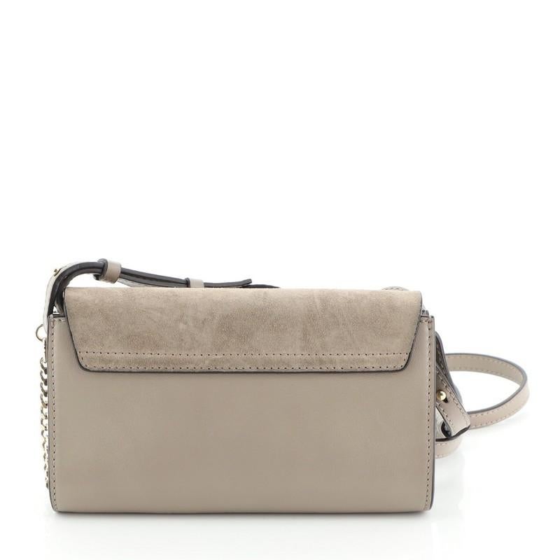 Chloe Faye Shoulder Bag Leather and Suede Mini In Good Condition In NY, NY