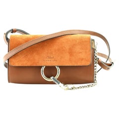Schultertasche aus Leder und Wildleder von Faye Mini