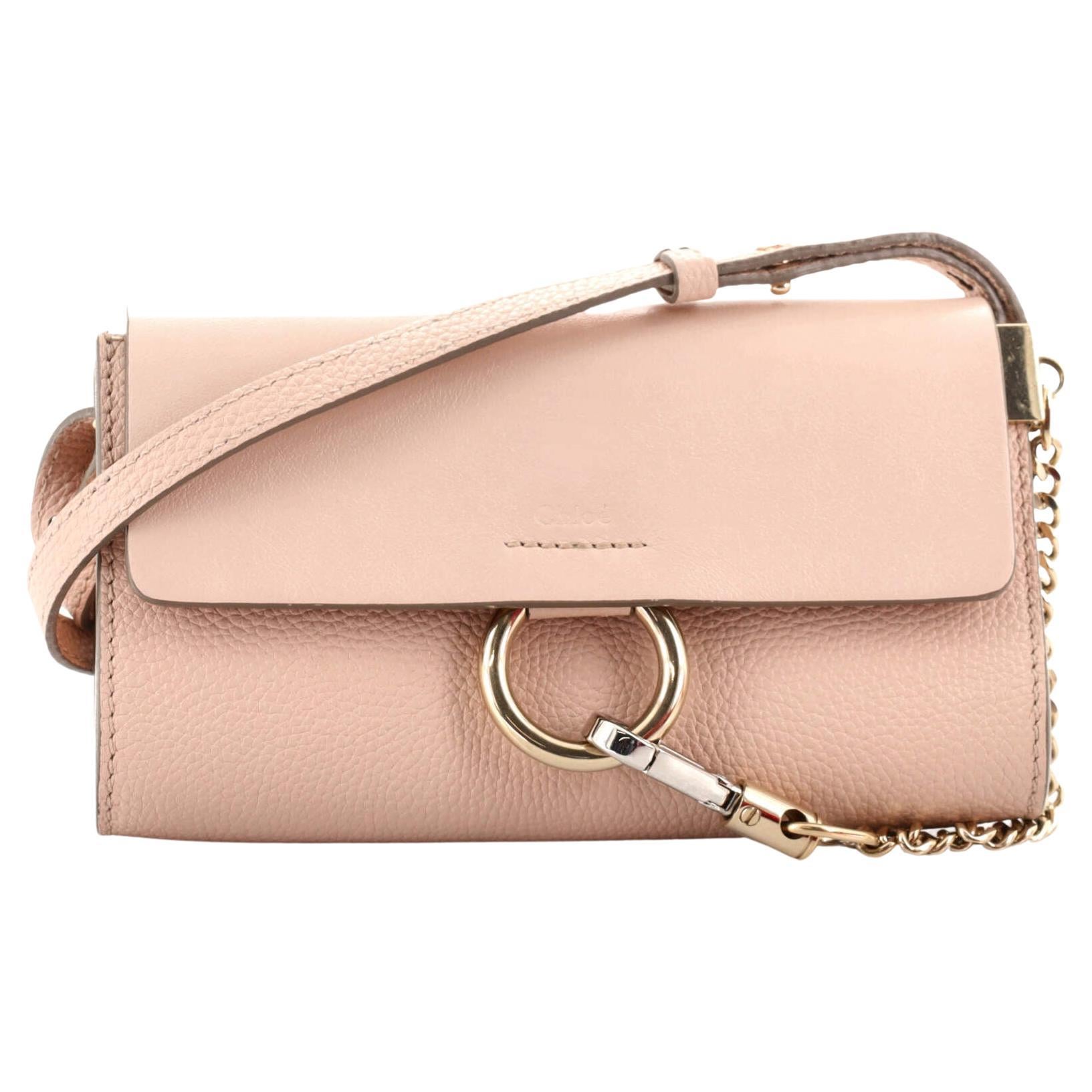 Chloe Faye Shoulder Bag Leather and Suede Mini For Sale at 1stDibs