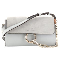 Umhängetasche aus Leder und Wildleder Mini von Faye