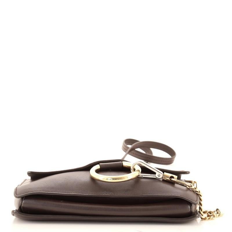 Black Chloe Faye Shoulder Bag Leather and Suede Small