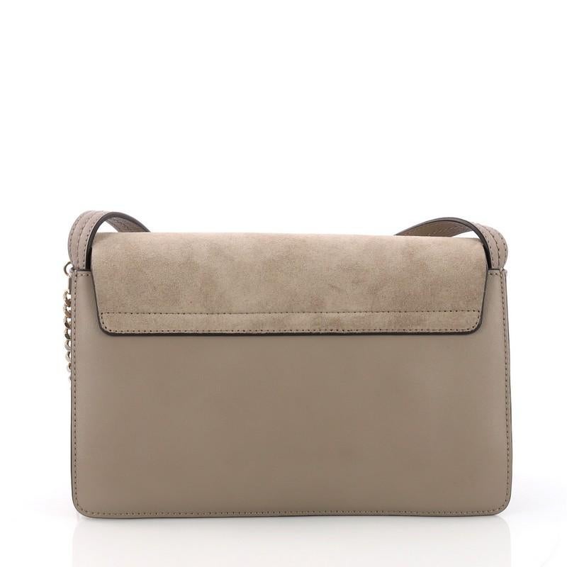 chloe faye leather & suede clutch bag