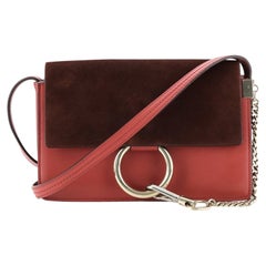 Chloe Faye Shoulder Bag Leather and Suede Small