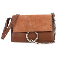 Chloe Faye Shoulder Bag Leather and Suede Small
