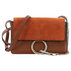 Chloe Faye Shoulder Bag Leather and Suede Small