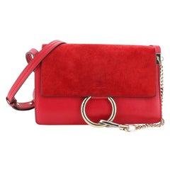 Chloe Faye Shoulder Bag Leather and Suede Small